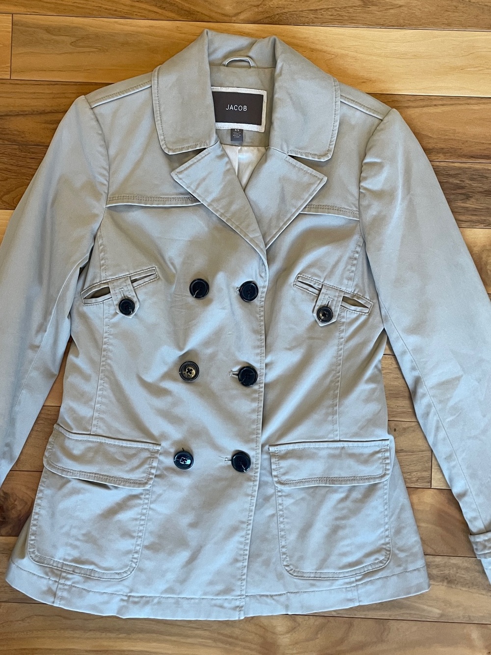 JACOB Women's Double-Breasted Trench Jacket in Light Beige